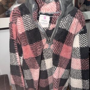 Simply Southern Pink and Black Checkered Fleece